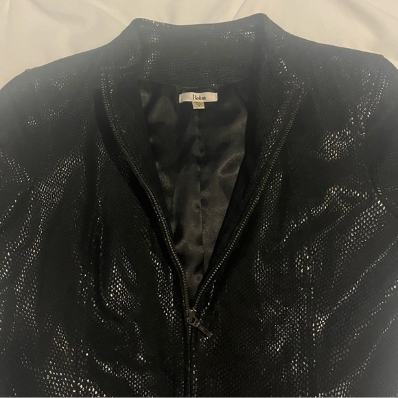 Reba Snakeskin Leather Jacket Size 4 Black Good Condition - Picture 9 of 13